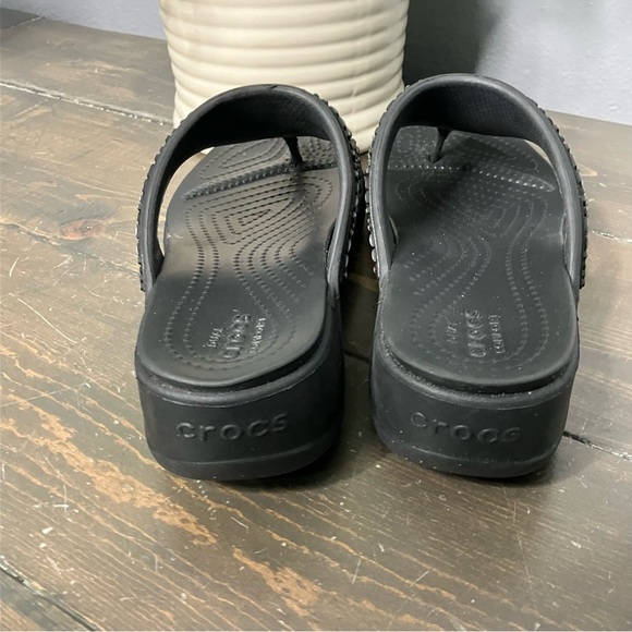 Crocs Sandals Size 6 Black Embellished Diamante Casual - Picture 6 of 12